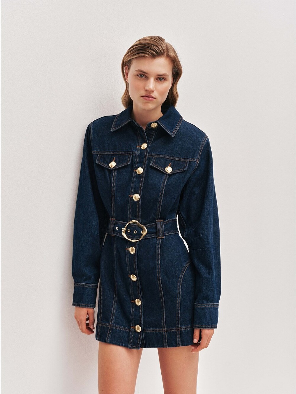 Aje Elodi Denim Mini Dress